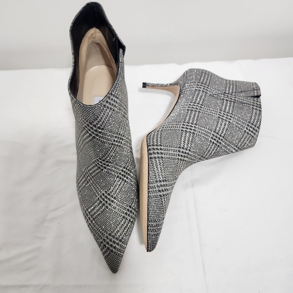 Jimmy Choo Marinda 65 Glitter Silver Plaid Print Ankle boots Size 41 - Picture 6 of 12